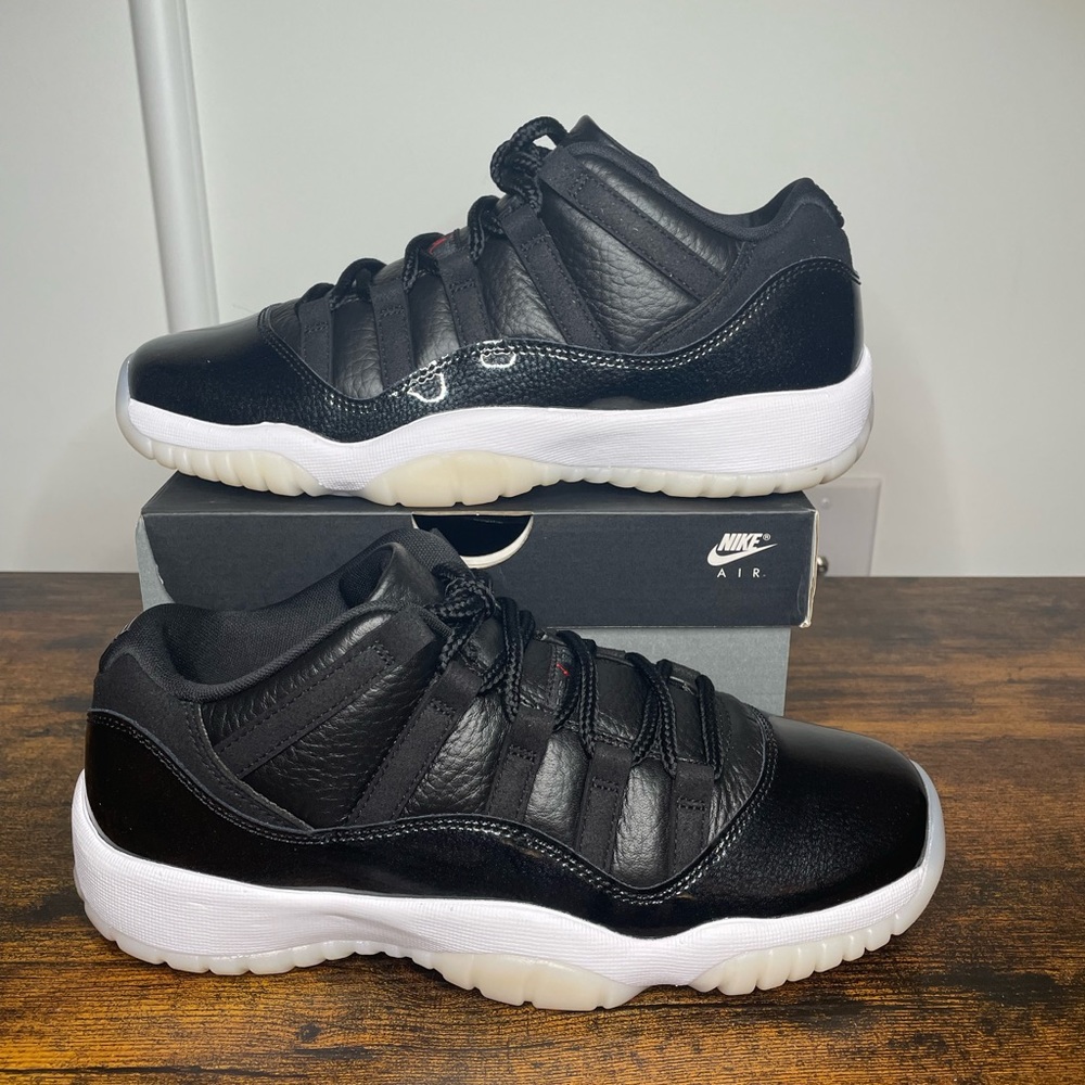 Air Jordan 11 Retro Low Gs Black Gym Red White Sail 528896-001 Size 7y - Picture 1 of 8